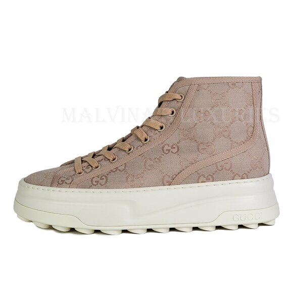 GUCCI SNEAKERS TENNIS 1977 GG SUPREME LOGO CANVAS SHOES  sz 39.5 9.5 US - Picture 3 of 14